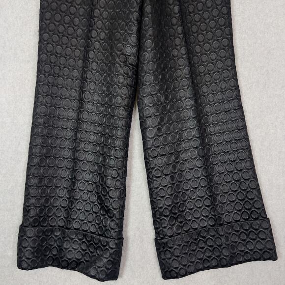 VTG Prada Black Circular Texture High Rise Trouser Pants Size 40 - Picture 4 of 10